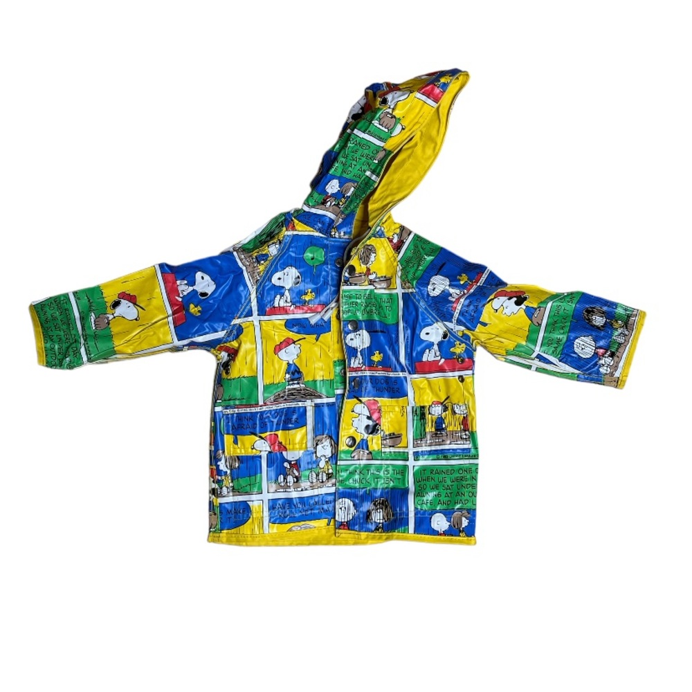 Kids Snoopy Vintage Reversible Vinyl Raincoat Peanuts 2T-4T